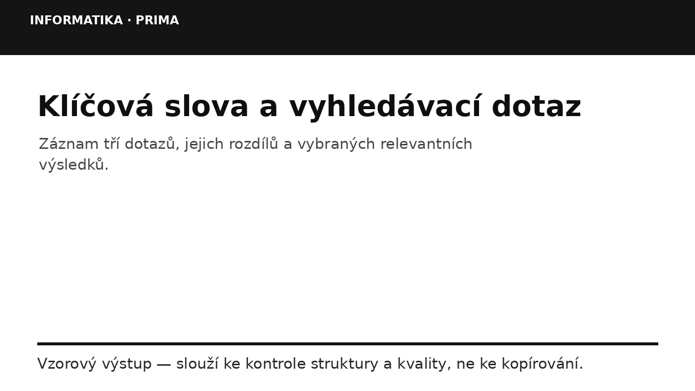 Náhled typu výsledku