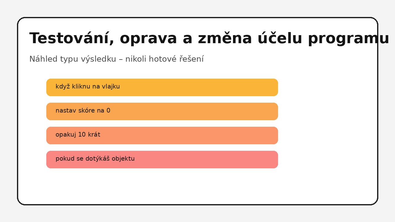 Náhled typu výsledku
