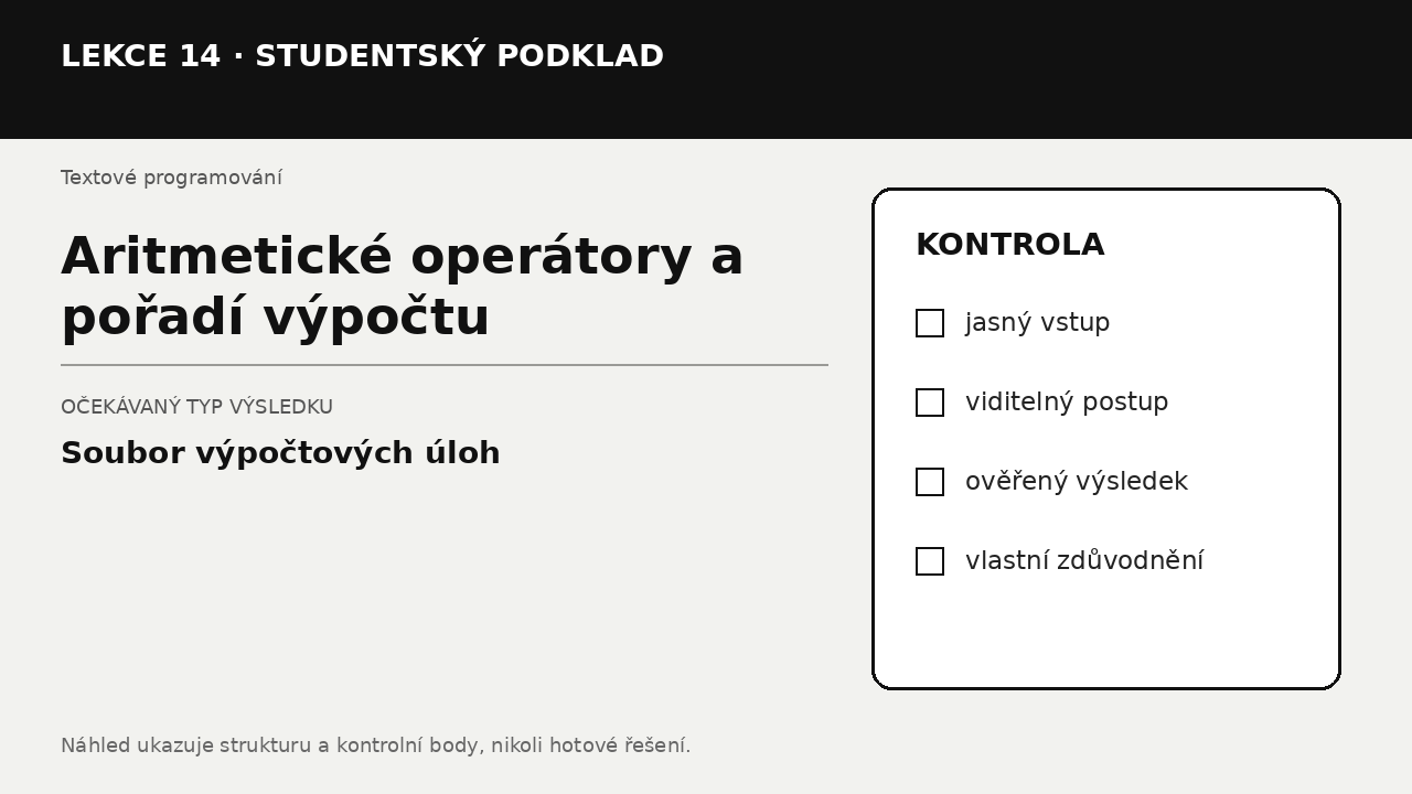 Náhled typu výsledku