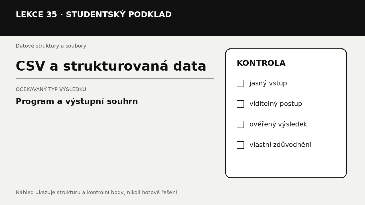 Náhled typu výsledku