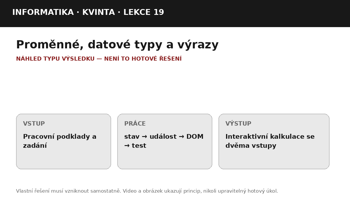 Náhled typu výsledku