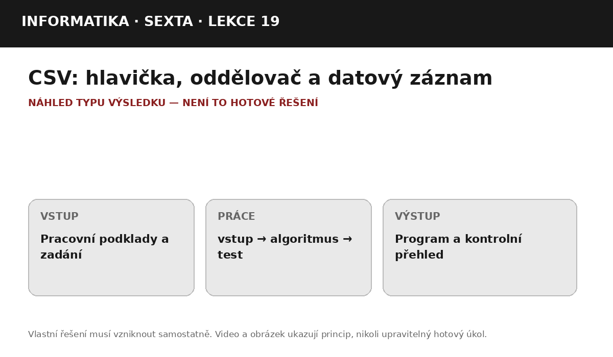 Náhled typu výsledku