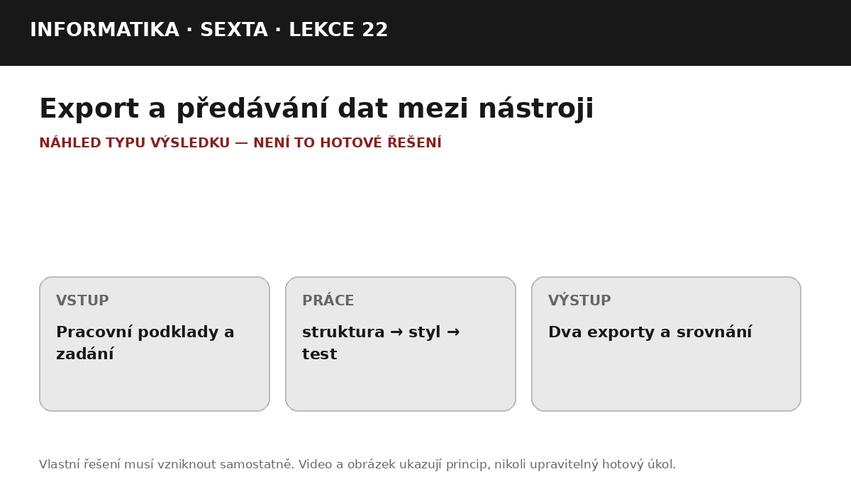 Náhled typu výsledku